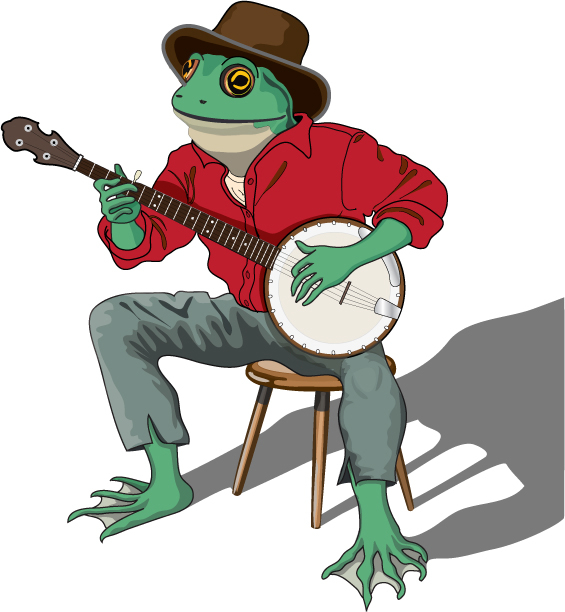 Frog Playing Banjo Logo